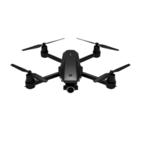 High Angle View Of A Modern Black Drone Isolated On Transparent Background png