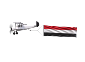 An old airplane flying with an egyptian flag png