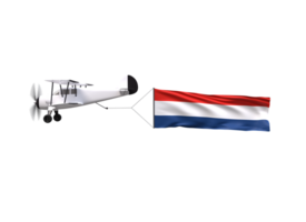 un pequeño avión volador con un holandés bandera png