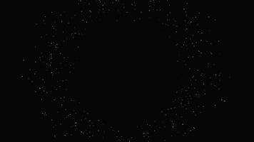 Colorful particles animated from the central circle Expanding particles effect on black background video