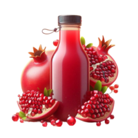 Pomegranate juice in a bottle png