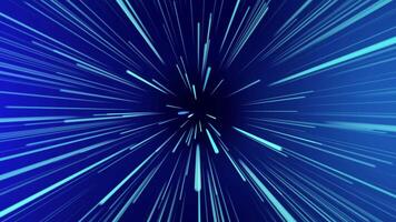 neon light ray animation with dark blue background, teleportation light effect animation suitable for high speed data transfer, teleportation to digital word, cyberpunk technology background video