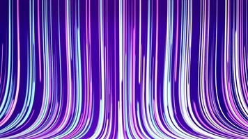 Abstract geometric line beam animation on dark purple background is suitable for motion graphics about data flows, light paths, neon glowing lines, data streams, cyberspace, digital connections, tech video
