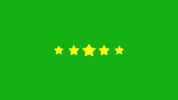 Star rating animation with green screen background, animated 5 stars pop up suitable for motion graphics about client reviews, customer satisfaction and opinions on websites. video