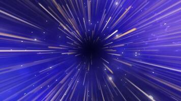 Animated fast travel with teleportation gate in dark purple space background, high speed light rays animation suitable for galaxy space transfer, teleportation to digital word, futuristic technology. video