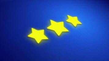 animated star for user review, pop up star animation for motion graphics, client feed back, hud, opinion, satisfaction status, user rating. video
