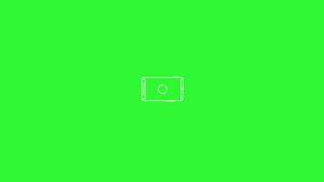Rotate phone icon animation on green screen background, animated rotating cell phone icon suitable for motion graphics on social media posts, smartphone orientation, vertical and horizontal screens. video