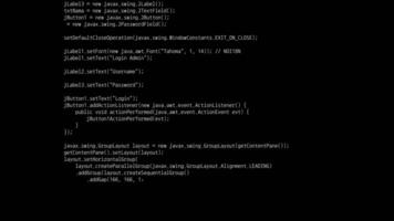 Typing programming code animation, animated hacker typing text suitable for software development, source code programming, creating websites, hacking screens, cyber security, and applications. video
