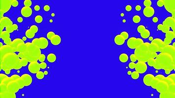 Neon green particle animation on blue screen background, animated science bubble ball suitable for opening presentations on science, cells, chemicals, laboratories and DNA themes. video