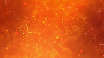 Animated abstract wavy orange background with golden glitter star particles perfect for motion graphics with minimalist backgrounds, awards events, premium and elegant. video
