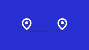 Map pin animation on blue screen background, animated pop up location icon suitable for motion graphics about GPS, event locations, road markers, and travel. video