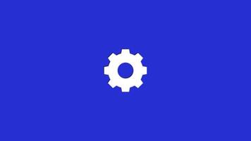 Rotating gear animation with blue screen, animated gear icon suitable for motion graphics, loading, loading data, errors, and waiting maintenance. video