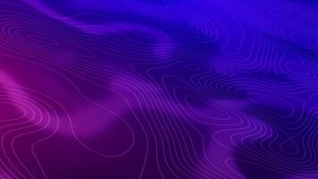 Earth topology animation with gradient purple background, animated abstract wavy lines suitable for terrain patterns, travel routes, maps, and minimalist backgrounds video