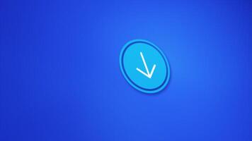 Animated Download button and arrow down icon, downloading data animation suitable for motion graphics about HUD, futuristic technology, data transfer, progress bar, download start and complete. video