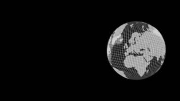 Animated planet earth with futuristic digital globe world maps, digital hologram worldwide animation perfect for motion graphics, tech, space, digital earth maps, and cyberspace video