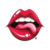 A red mouth with a tongue sticking out vector