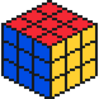 8 bit rubiks cube. Rubik icon. Puzzle cube png