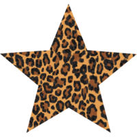 Star shape Leopard pattern. Leopard spots pattern. Star icon png