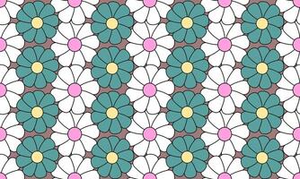 a fabric pattern composed of white and green flower with brown background designs vector