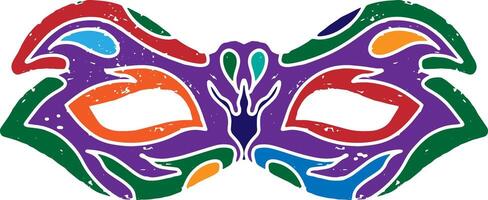 a colorful mask with a butterfly design vector