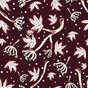 un modelo con hojas y bayas en un oscuro antecedentes vector