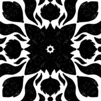 a black and white design. with flowers vector