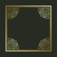 Elegant gold art decorative frame design background vector
