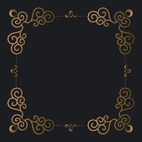 gold retro decorative frame design background vector