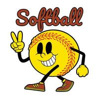 Bold Softball Player Typography Design with Sports Art vector