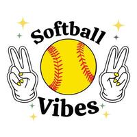 Creative Softball Typography and Clipart T-shirt Design vector