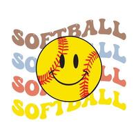 T-shirt Design Featuring Softball Player Typography and Art vector