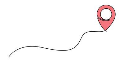Location icon continuous one line draw illustration vector