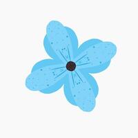 flower blue design character vector