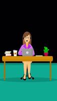 Office Operator With Headset Talking With Clients On Vertical On Alpha Channel 2D Cartoon Animation video
