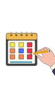 The Hand Marking Important Points On Vertical 2D Cartoon Animation video
