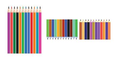 Colorful Pencils Arranged in Rows for Educational or Creative Use. vector