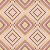 Pixel Art Abstract Colorful Geometric Pattern Backgroundfolk Embroidery, Aztec Geometric Ornament Print. Design for Carpet, Wallpaper, Clothing, Wrapping, Fabric vector