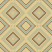Ethnic Fabric Pixel Abstract Seamless Geometric Patternfolk Embroidery, Aztec Geometric Ornament Print. Design for Carpet, Wallpaper, Clothing, Wrapping, Fabric vector