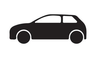 A simple, minimalist icon of a car. The car is depicted in a side profile with smooth, car icon vector