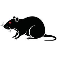 A rat with red eyes on a white background vector