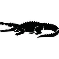 Crocodile silhouette on white background vector