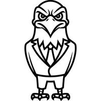 An eagle in a suit and tie standing on a white background vector