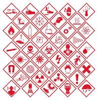 Signs of physical danger. Signs of health and environmental hazards. vector