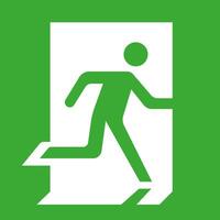 Exit emergency exit symbols. Green emergency exit. Fire evacuation sign. vector
