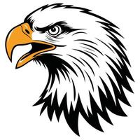 An eagle head with a black beak and orange beak vector