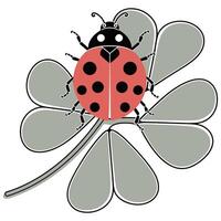 Ladybug on a leaf clipart vector