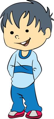The boy smiling cartoon