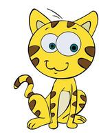 Cat smiling isolated on white background vector