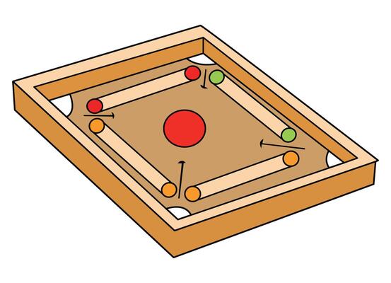 Carrom Board isolated on white background