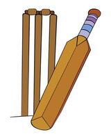 A Wooden bat and wicket vector